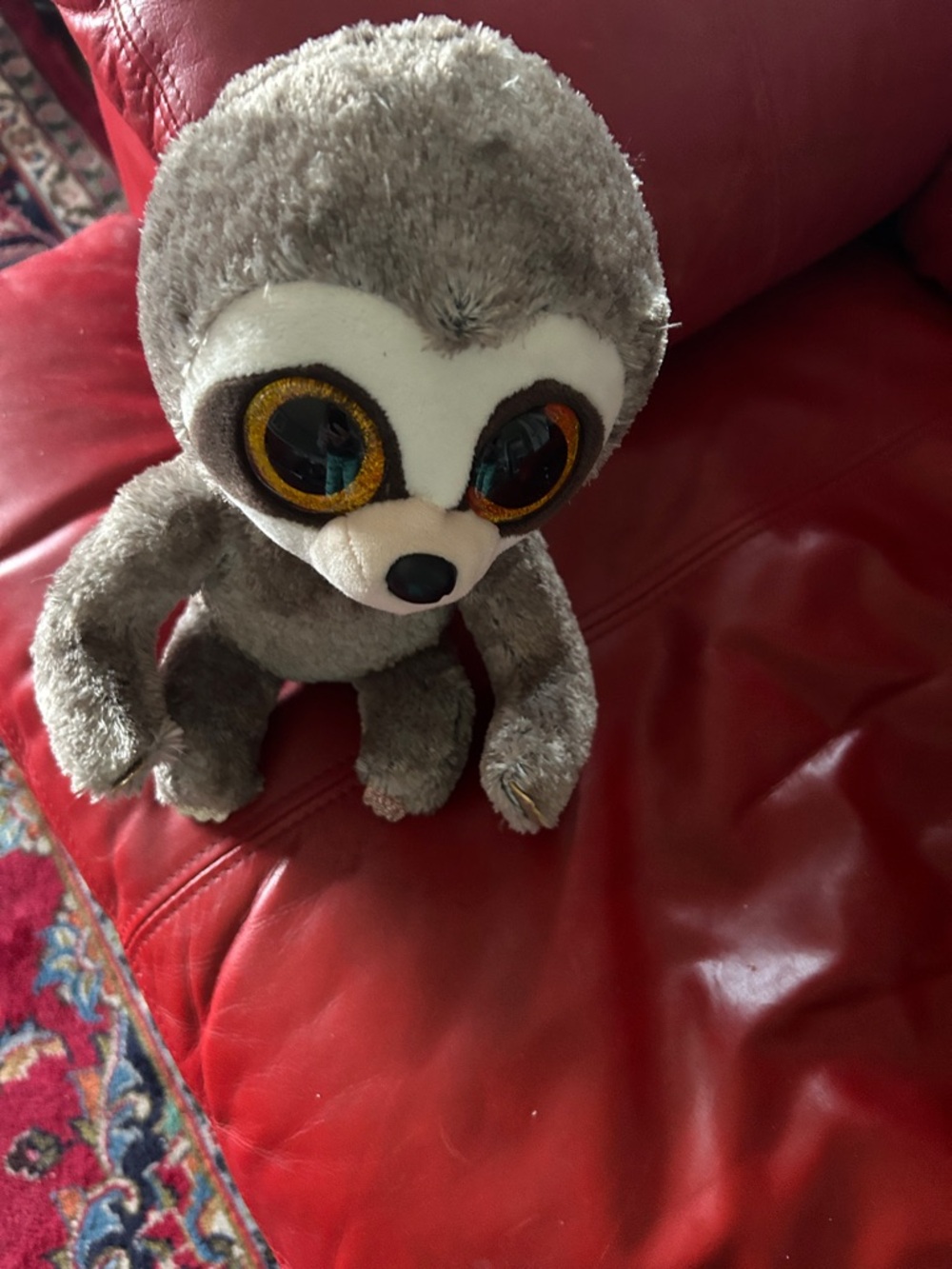 Ty Plush Sloth Toy - Gray with White Face and Gold Eyes